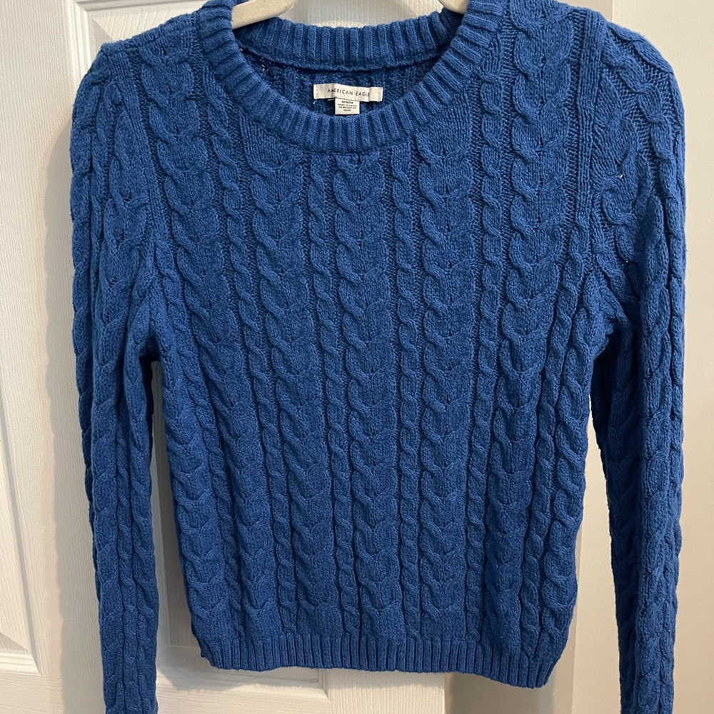 American Eagle cropped cable knit sweater